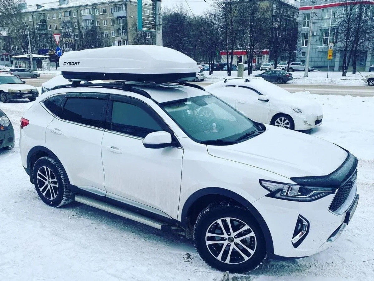 Автобокс белый матовый CYBORT CarGO быстросъемные крепления Автобокс белый матовый CYBORT CarGO быстросъемные крепления