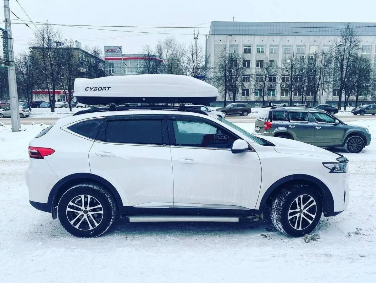 Автобокс белый матовый CYBORT CarGO быстросъемные крепления Автобокс белый матовый CYBORT CarGO быстросъемные крепления