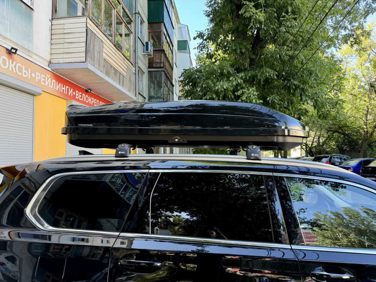 Автобокс Черный глянец CYBORT CarGO быстросъемные крепления Автобокс Черный глянец CYBORT CarGO быстросъемные крепления